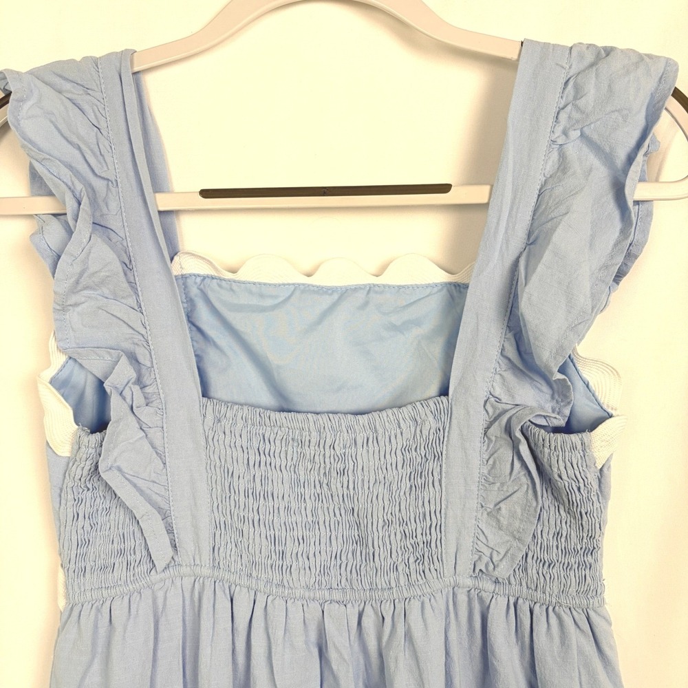 Zesica‎ Ric Rac Ruffle Midi Dress Small Blue - Picture 4 of 10